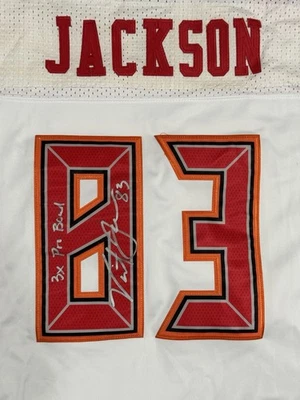 Camiseta deportiva autografiada de Vincent Jackson “3 X Pro Bowl” de los Tampa Bay Buccaneers certificado de autenticidad Proo Foto 1 de 4