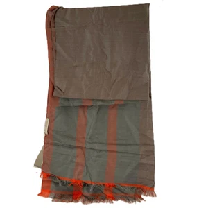 Kashmir Loom Graphik Monsoon Clementine Handwoven Large Cashmere Scarf NWT - Picture 1 of 11