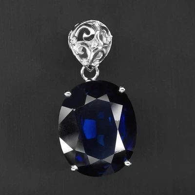 Ciondoli in argento sterling 925 placcato oro bianco 31,05 ct ovale... - Immagine 1 di 4