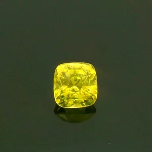 1.11  CARATS - NATURAL CHRYSOBRYL - 5.38X5.20 MM- CUSHION  CUT -   YELLOW GEM - Picture 1 of 4
