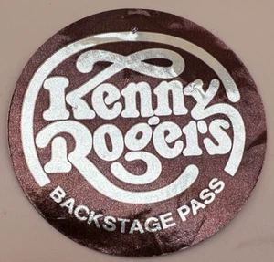 Vintage 80er Jahre Kenny Rogers Backstage Pass Folie bedruckt - Bild 1 von 1