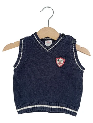 S.OLIVER Gilet Bébé Bleu Classique Brodé Sans Manches (EU 62) - Photo 1/4