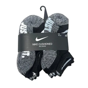 BRAND NEW Nike Kids cushioned no show socks 10c-3Y (package of 6) - Picture 1 of 3