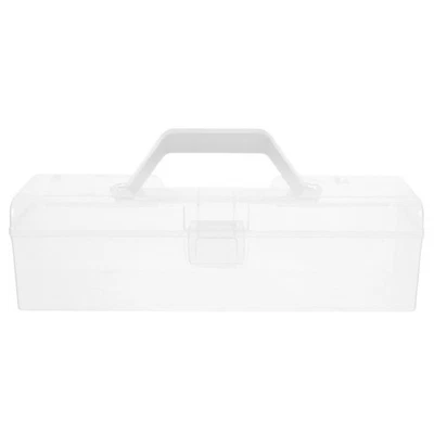  Cassetta degli attrezzi in plastica trasparente con manico, scatola multiuso - Immagine 1 di 4