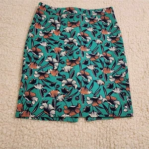 J. CREW grün und orange geblümtes Bleistifthemd Gr. 0 - Bild 1 von 11