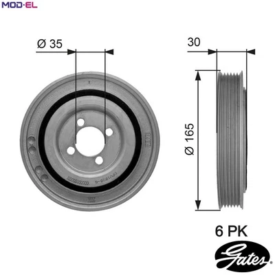 BELT PULLEY CRANKSHAFT TVD1032 FOR ALFA ROMEO SUZUKI WAGON/SORIO/Hatchback/R+ - Image 1 of 4