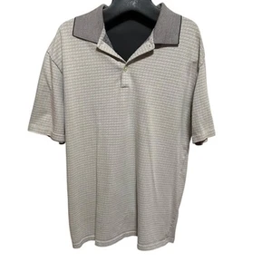 Claiborne Men's XL Polo Shirt Gray Black Geometric Stretch Casual Short Sleeve - Picture 1 of 10