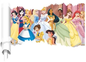 Disney Female Characters Group Ariel Alice Mulan and Others 27" x 13" - Picture 1 of 4