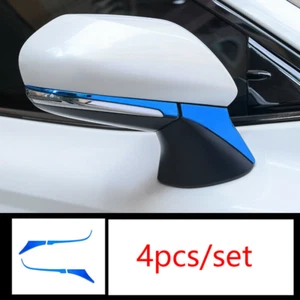 For Toyota Camry 2018-23 Blue Steel Rear View Mirror Anti-Scratch Strip Trim 4x - Imagen 1 de 9