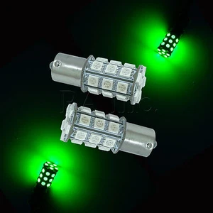 Pair GREEN BAU15S 7507 PY21W 30-SMD 5050 Brake/Backup/Tail/Turn Signal LED Light - Picture 1 of 7