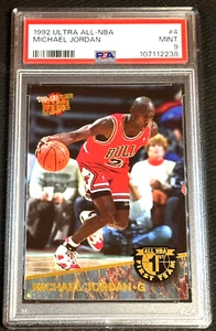 Fleer Ultra All NBA Michael Jordan #4 1992-93 PSA 9 como nuevo HOF - Imagen 1 de 2