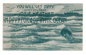Josie Heather Comedy Singer I'm Dippy for A Dip in the Ocean Postcard  - Picture 1 of 2
