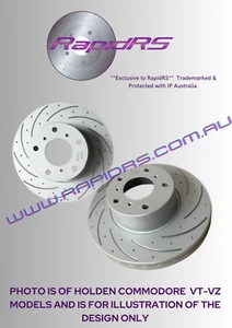 FORD FG XR6  XR8 G6E TURBO SLOTTED DISC BRAKE ROTORS PERFORMANCE WITH PADS 322MM - Picture 1 of 2