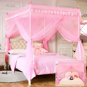 Canopy Bed Curtains - Bed Canopy for Girls Bed Curtains Princess Bed Canopy Bed - Picture 1 of 6
