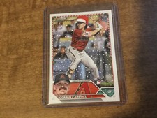 2023 TOPPS HOLIDAY CORBIN CARROLL ROOKIE Santa Hat Candy Cane Bat Elbow Pad SSP