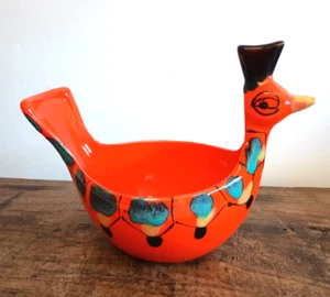Tazón para pájaro italiano Italia diseño MCM condimentos dulces inmersiones baratija naranja - Imagen 1 de 5