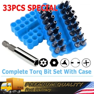 33 Torx Bit Set Tamper Proof Security Torq Tri Wing Screwdriver Hex Star Spanner - Picture 1 of 7