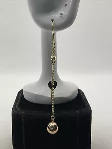 GORGEOUS 14K Tricolor Gold HEART THREADER Earrings (62.5mm x 7mm) 2.9gr. - Picture 1 of 15