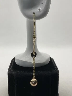 GORGEOUS 14K Tricolor Gold HEART THREADER Earrings (62.5mm x 7mm) 2.9gr. - Image 1 of 4