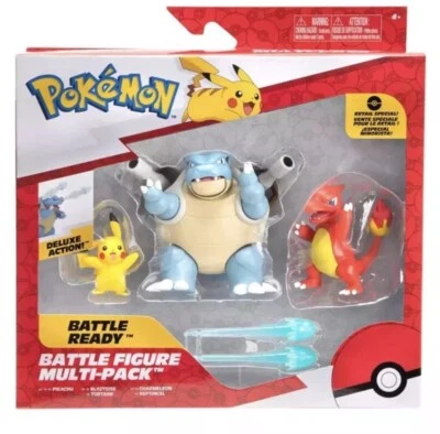 Pokemon Battle Figure Multi-Pack 3-inch (Pikachu, Blastoise, Charmeleon) - NEW ! - Image 1 of 4