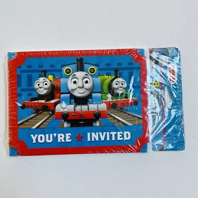 Thomas and Friends Train 8 Invitations 8 Thank You Post Cards 8 Envelopes - Image 1 of 4