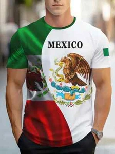 PLAYERA MEXICO CAMISETA DE CUELLO REDONDO ESTAMPADO 3D DE ALTA CALIDAD - Bild 1 von 5