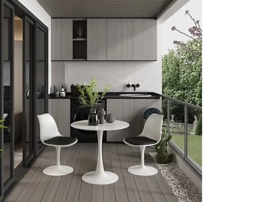 Mesa de jantar Jaxpety 32" polegadas meados do século redonda tulipa mesa de centro mesa de lazer - Imagem 1 de 2