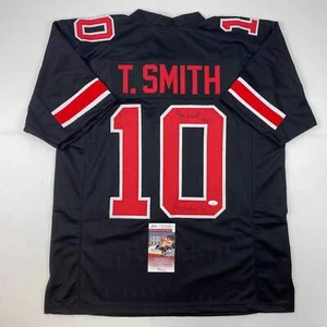 Autographed/Signed Troy Smith Heisman 06 Ohio State Black College Jersey JSA COA - Picture 1 of 4