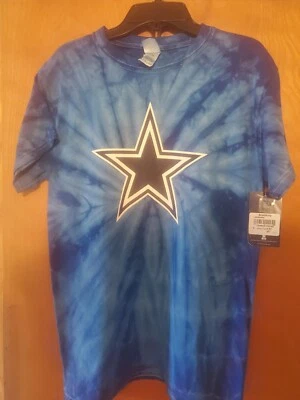 Dallas Cowboys - Camiseta azul tie dye con licencia de fútbol americano de la NFL para mujer talla pequeña - Nueva con etiquetas Foto 1 de 4