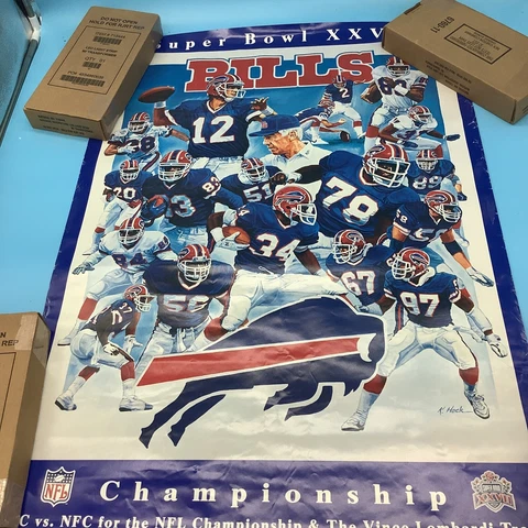 Org. 1993 Poster AFC NFC BUFFALO BILLS SuperBowl XXVII  Poster Jim Kelly & team Cover