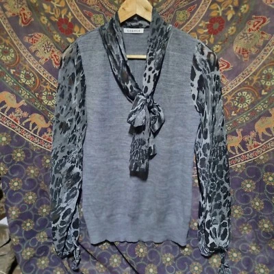 Grey Tie Neck Blouse George — 第 1/4 张图片