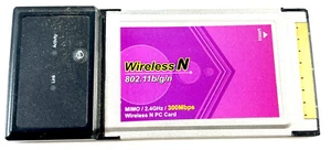 MIMO 2,4GHz 802.11g Wireless-N Notebook Laptop CardBus PC Adapter Karte 300Mbps - Bild 1 von 2