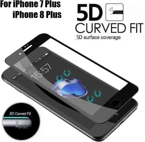 COPERTURA COMPLETA VETRO TEMPERATO BORDO NERO PER APPLE IPHONE 7 PLUS / 8 PLUS - Foto 1 di 6