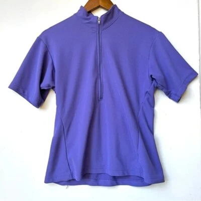Camiseta de ciclismo Patagonia 1/2 zíper Terra com zíper traseiro bolso roxo grande - Imagem 1 de 4