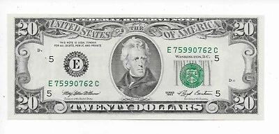 $20 1993 Withrow/Bentsen Richmond E75990762C Almost Uncirculated - Image 1 of 2