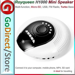 Royqueen H1000 Turbo Bass portable Mini Speaker SD Slot, FM Radio Comparable - Foto 1 di 5