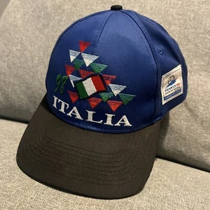 Italia World Cup France '98 Vintage Adidas Black Strap Back Hat Cap - Picture 1 of 6