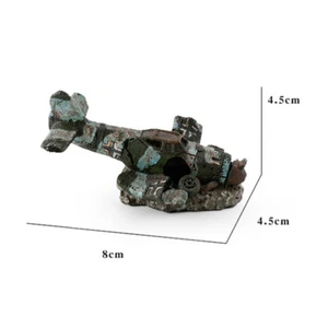 1PC Fish Tank Plane Artificial Plane Wreckage Decor Aquarium Landscape Ornament - Picture 1 of 3