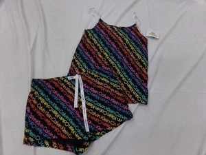 Calvin Klein Signature Print Sleepwear Womens Sz S 2 Piece Shorts & Tank Set NEW - Picture 1 of 6