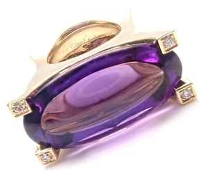 Rare! Authentic Van Cleef & Arpels 18k Yellow Gold Diamond Large Amethyst Ring - Picture 1 of 12