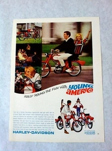 1966 Harley Davidson Motorcycle Print Ad Young America - Picture 1 of 3