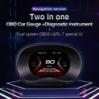 Car Head Up Display Obd2 Gps Navigation Hud Speed Alarm Speedmeter Two In One