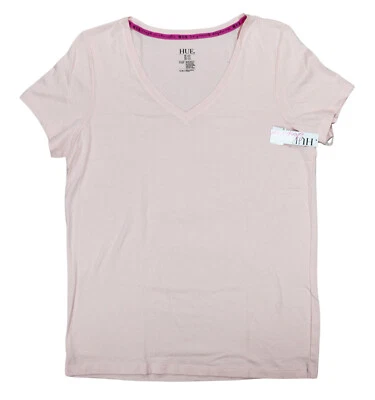 Camiseta para dormir HUE cuello en V manga corta pijama para mujer S nueva con etiquetas rosa Foto 1 de 2