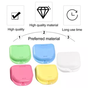 5 X Pack Denture Case for Retainer, Teeth Dental Guard Container Holder Bath - Picture 1 of 12