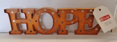 New w/ Tag Rusty Metal Free Standing Hope 3D Metal Sign NWT Wall Art - Image 1 of 4