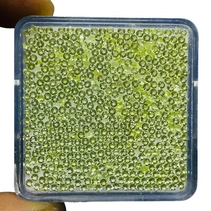 Lotto pietre preziose VVS 500 pezzi peridoto naturale 1,8 mm taglio tondo alta qualità non trattate - Foto 1 di 9
