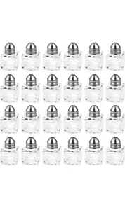 24 PCS 0.5 oz Stainless Steel Top Salt & Pepper Shakers Glass Bottle Kitchenware - Picture 1 of 4