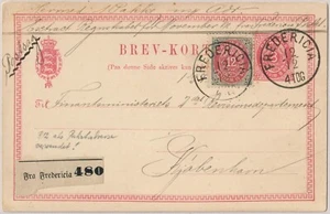 DENMARK. Stationery. 8 Øre uprated with 12 Øre to Kjæbenhavn (PK2333) - Picture 1 of 2
