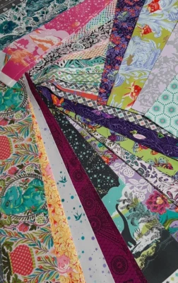 Tula Pink Fabric Strips Pack Bundle 100% Cotton fabric lot -More than 2 yards - Image 1 of 4