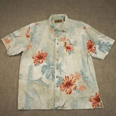 Camisa de campamento Clearwater Outfitters para hombre mediana pesca pez espada flores Foto 1 de 4